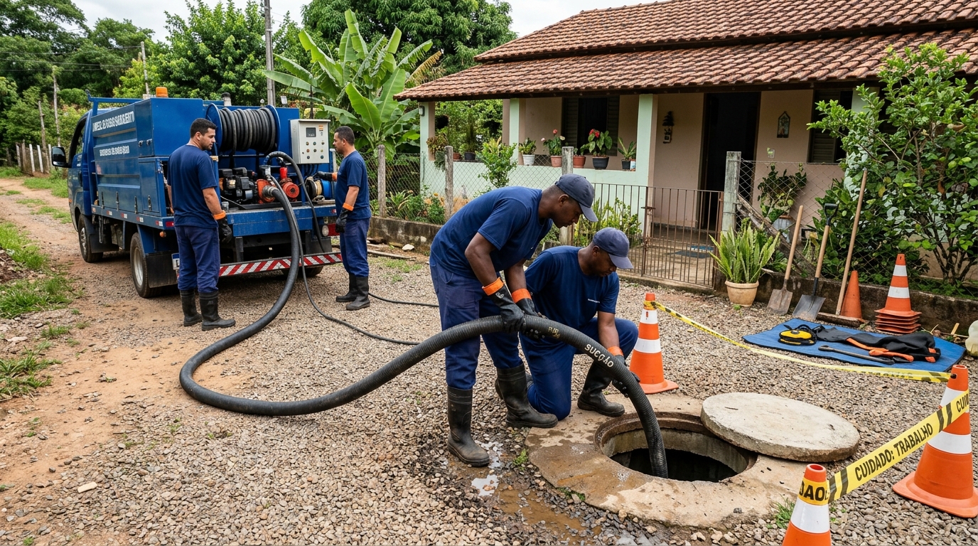 Equipe de desentupimento de fossa em Campina Grande-PB