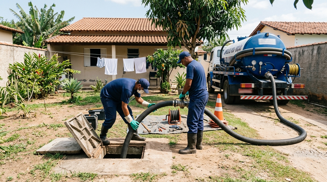 Manutenção de Fossa nos Cuités, Campina Grande‑PB